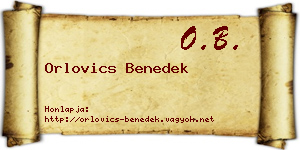 Orlovics Benedek névjegykártya