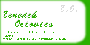 benedek orlovics business card